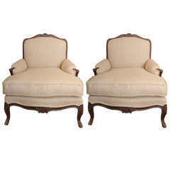 A Pair of French 19th Century Bergeres