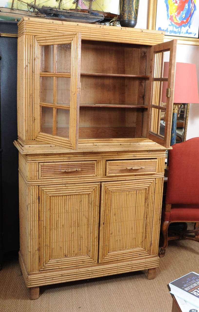 French Bamboo Cupboard In Good Condition For Sale In Amsterdam, NL