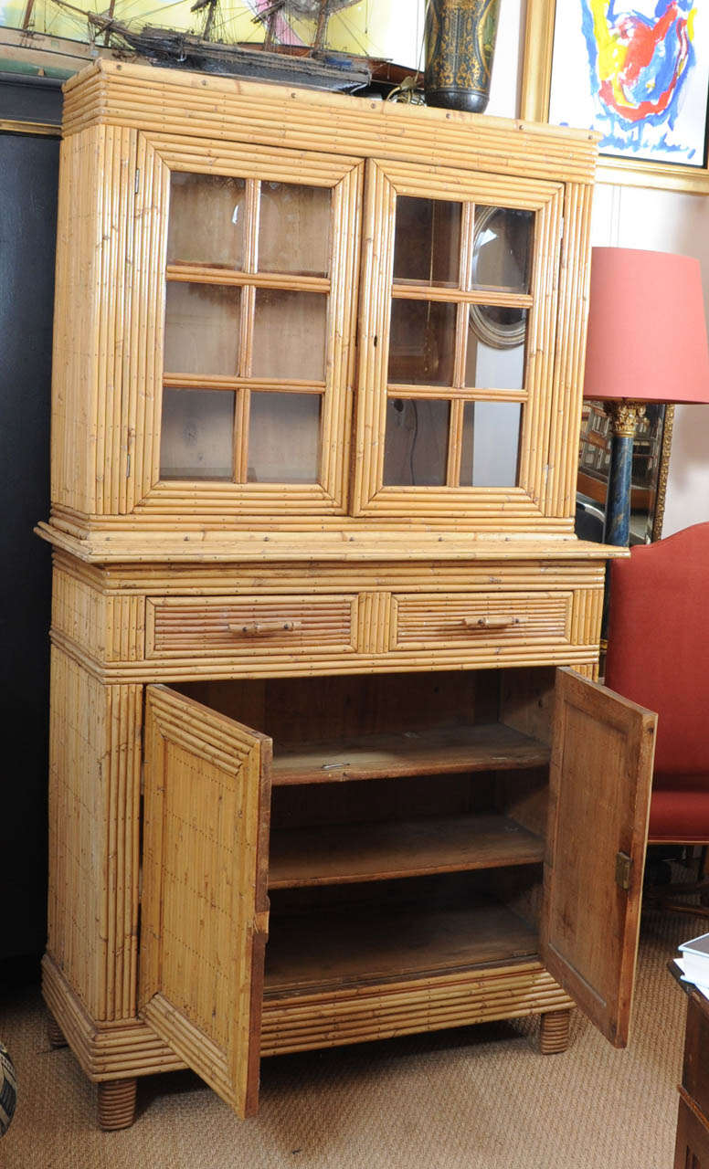 20th Century French Bamboo Cupboard For Sale