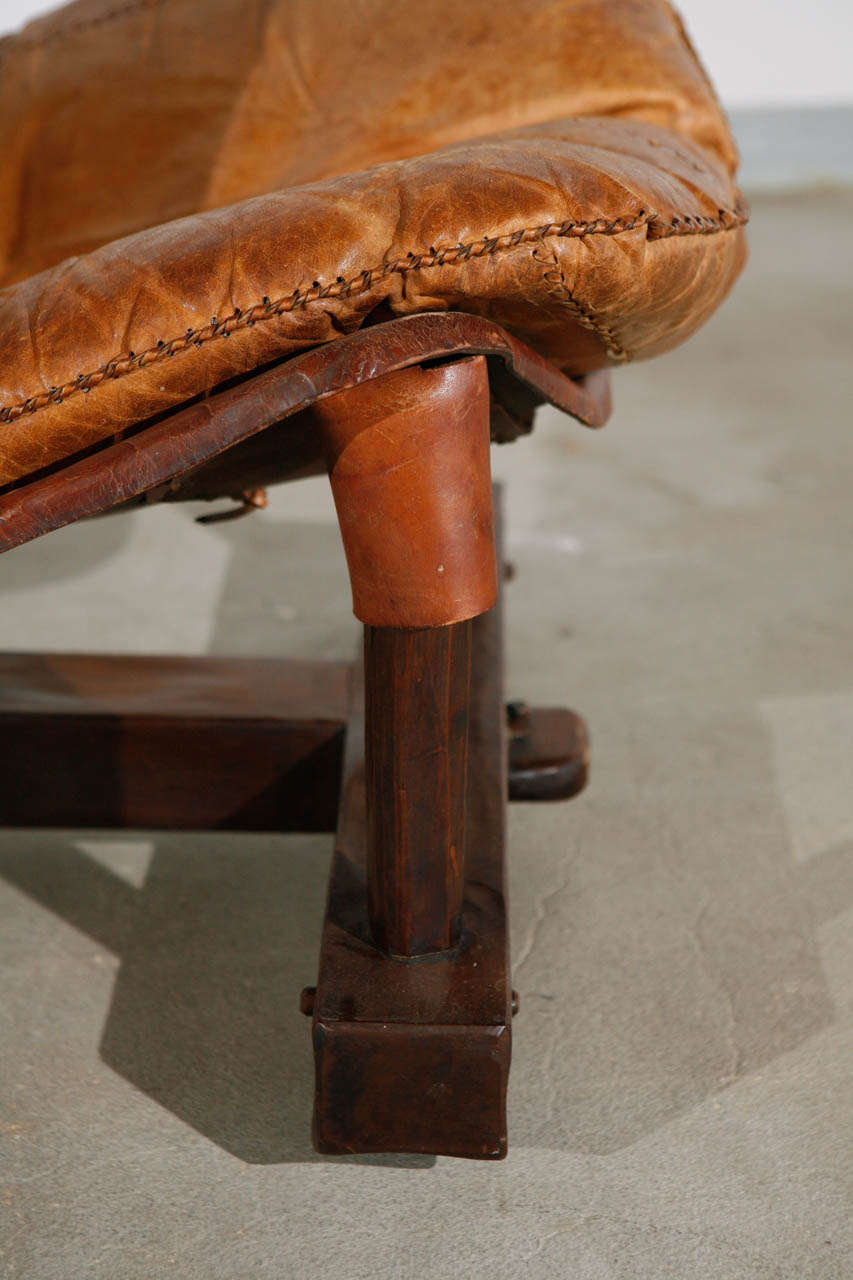 Rosewood Unusual Handmade Chair and Ottoman