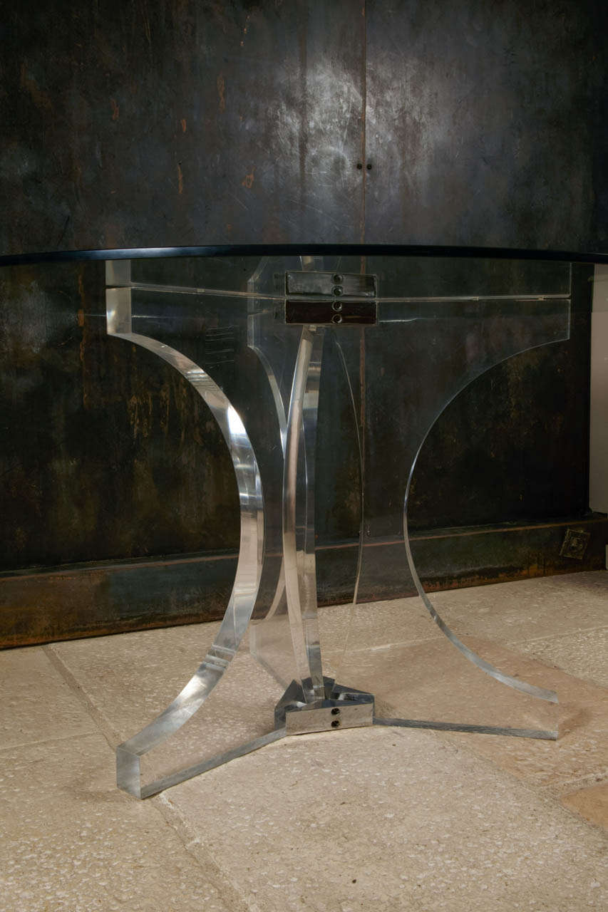 French 1970's Plexiglass Dining Table