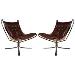 Early 1970's Pair of Falcon Armchairs designed by Sigurd Ressel