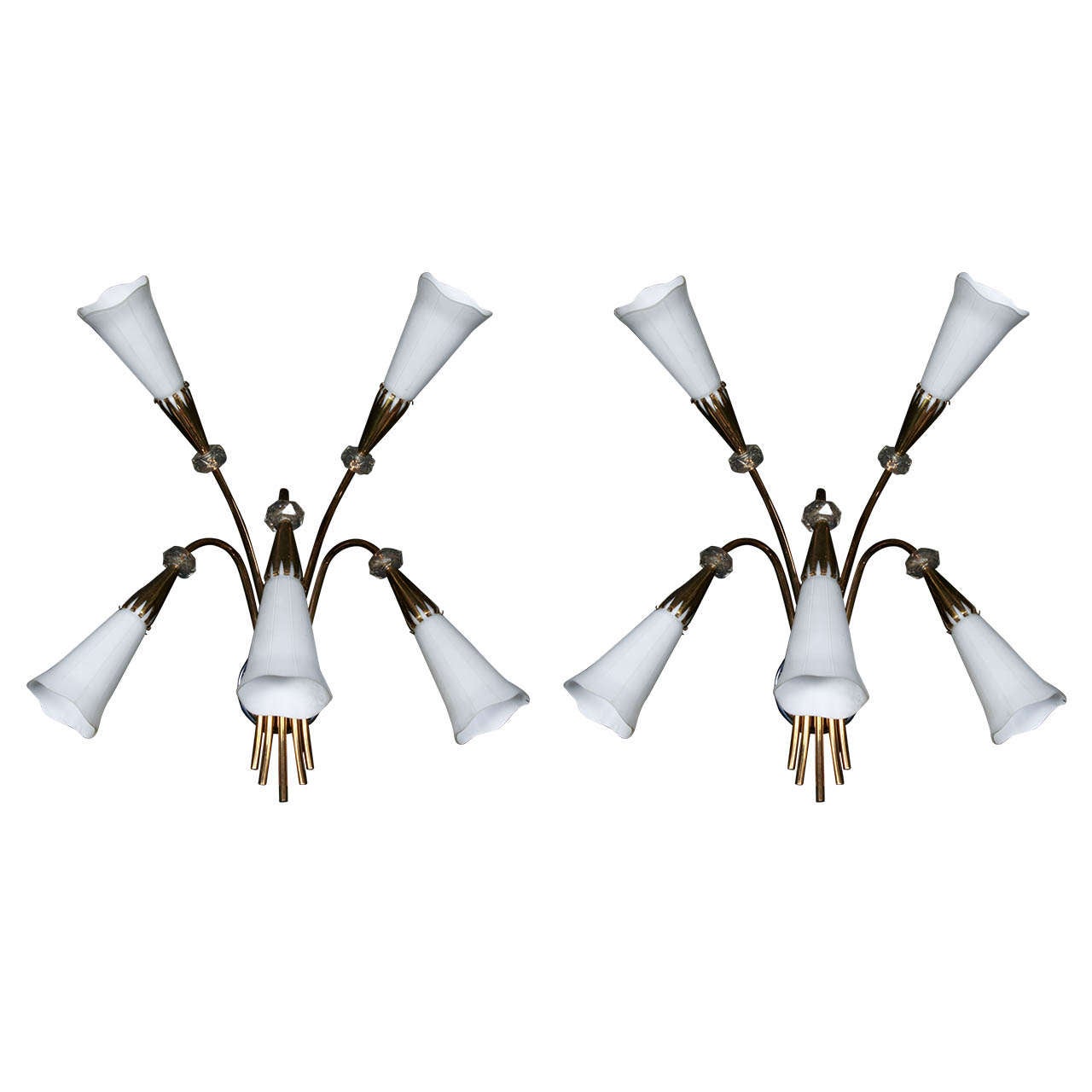 Pair of 1940s Sconces For Sale
