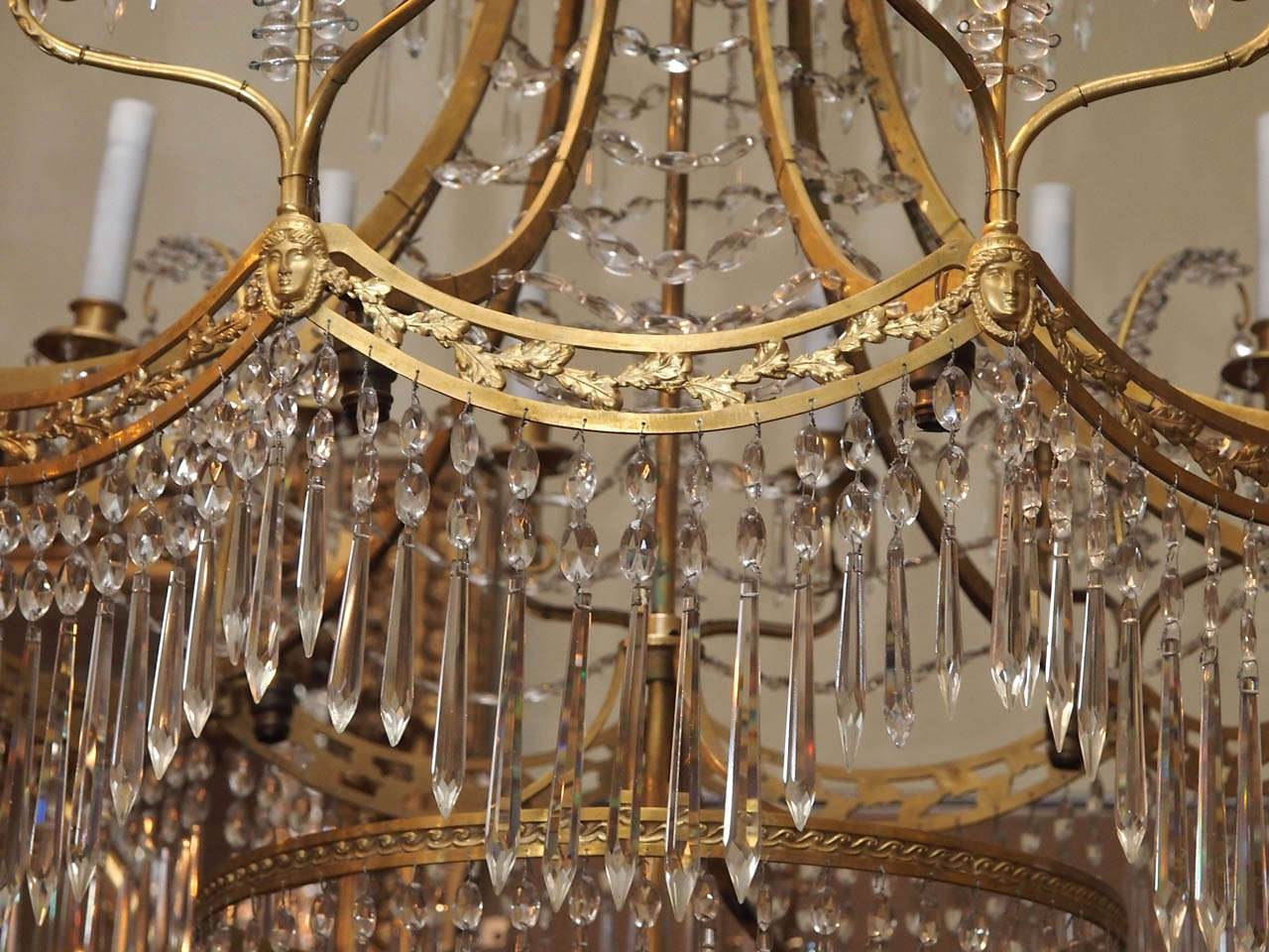 Antique Crystal and Ormolu Late 19th Baltic Century Chandelier 1