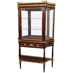 Antique French Mahogany Ormolu Mounted Louis XVI Display Cabinet circa 1850-1870