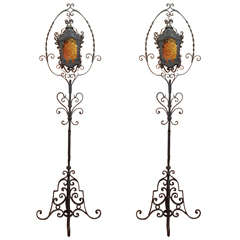Antique 19th Century French Chateau Fixture Torchieres