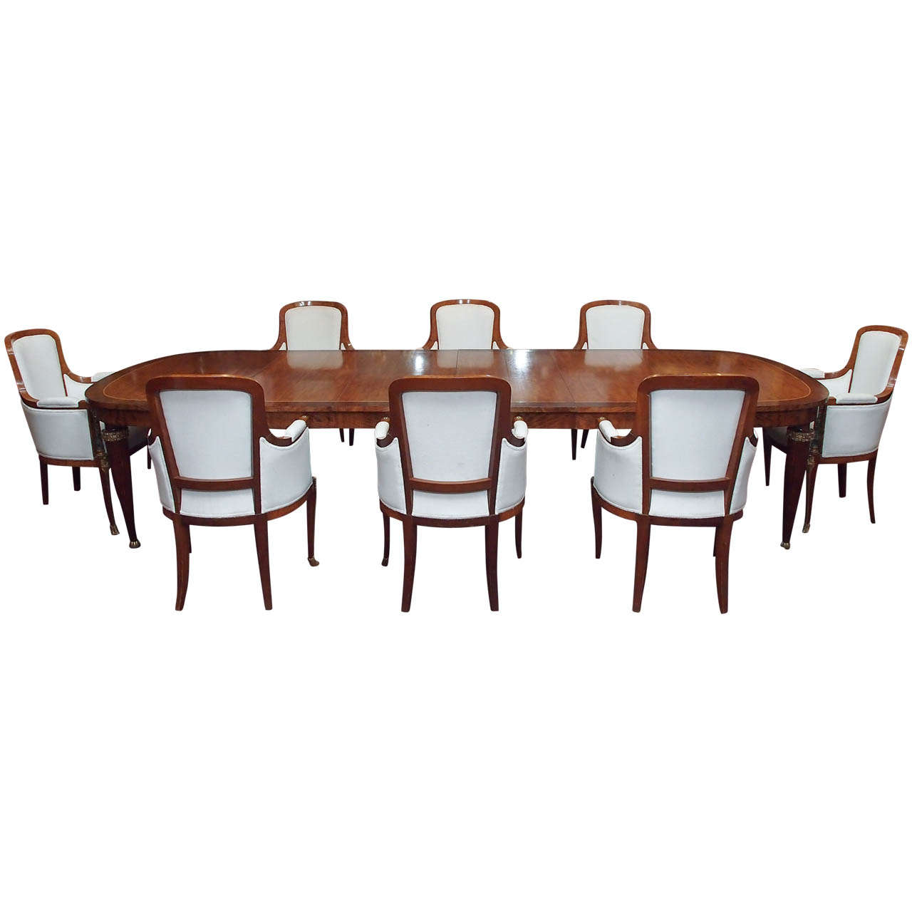 Antique Exceptional French Dining Set circa 1920 Table and Chairs at