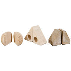 Pairs of Travertine Raymor Italy Book Ends