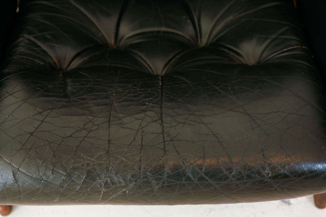 Norwegian Black Leather Club Chair 1