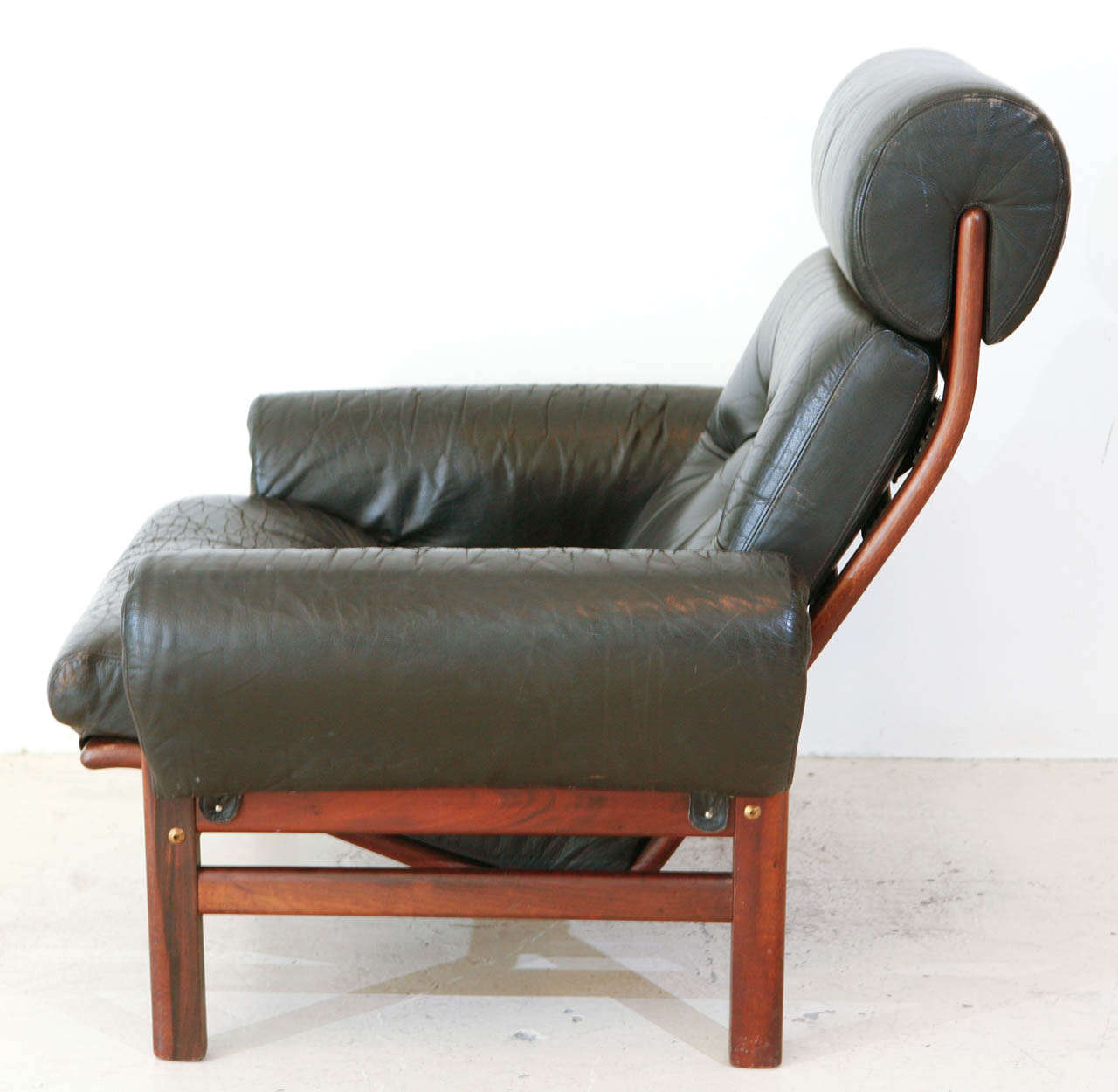 Norwegian Black Leather Club Chair 2