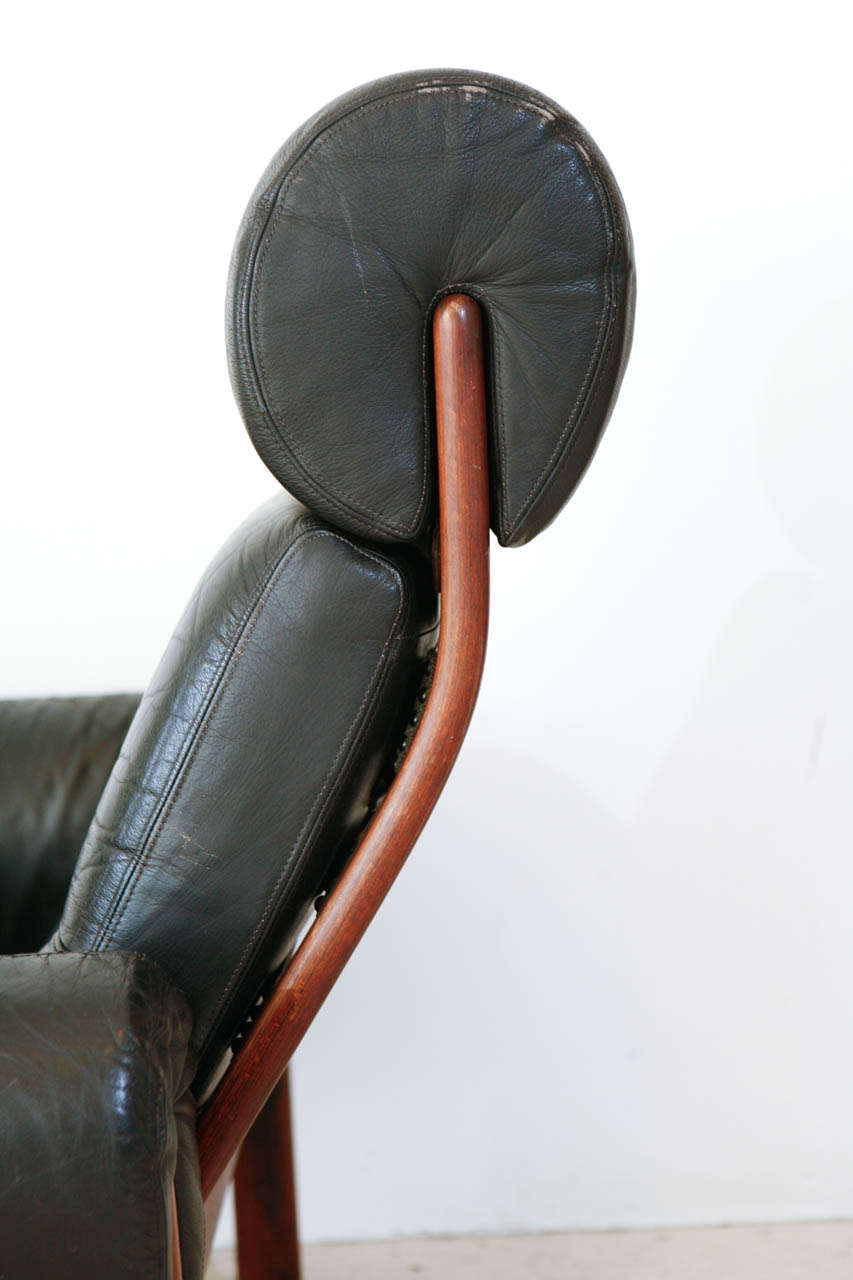 Norwegian Black Leather Club Chair 3