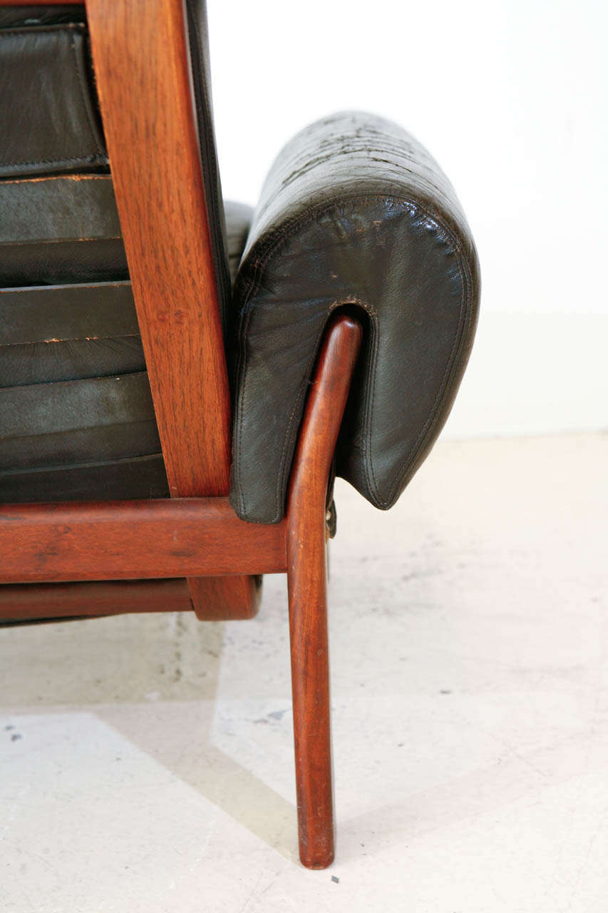 Norwegian Black Leather Club Chair 6