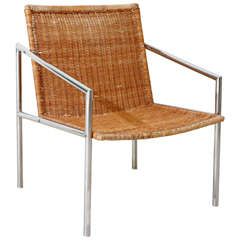 Martin Visser Chrome and Cane Lounge Chair