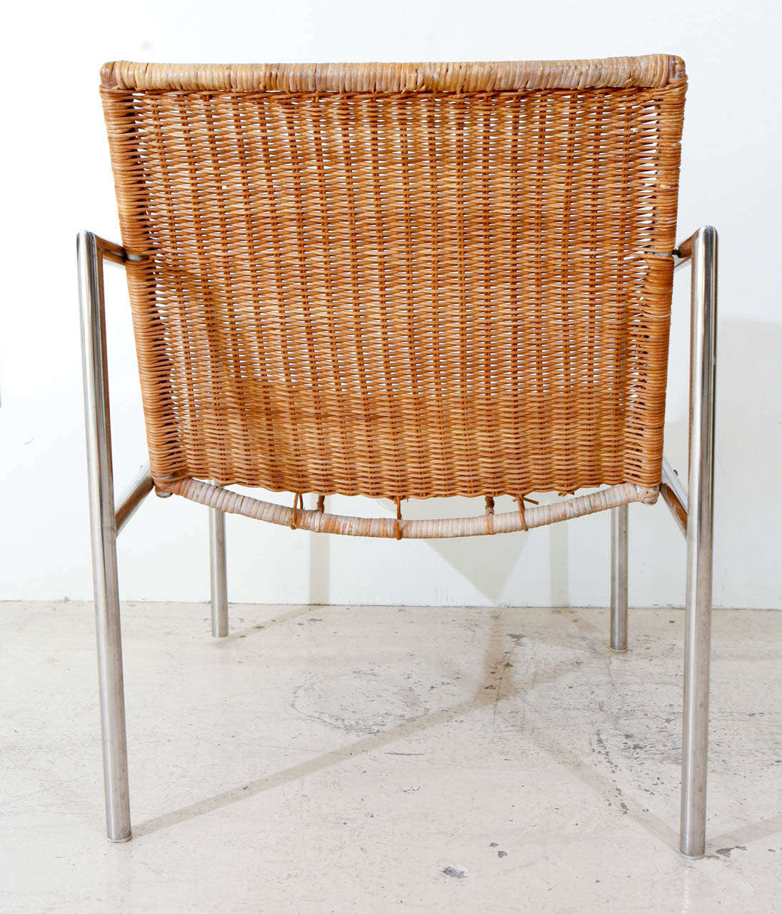 Martin Visser Chrome and Cane Lounge Chair 2
