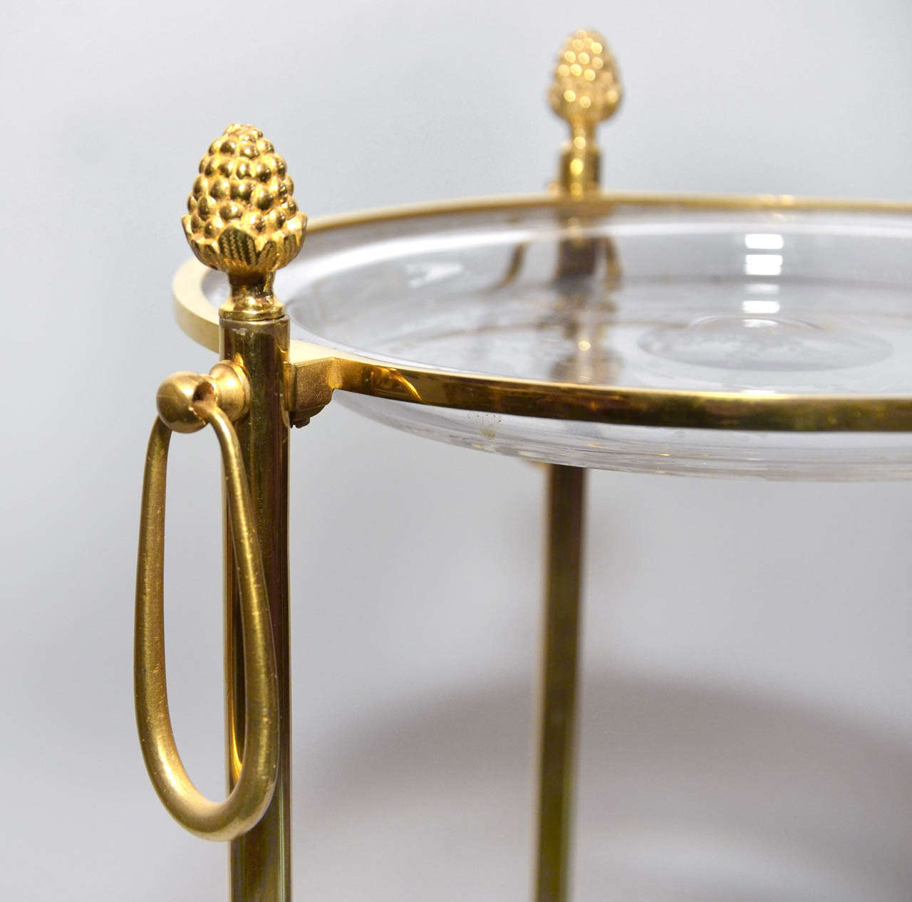 Unusual Crystal and Bronze Three Level Cake Stand For Sale 2