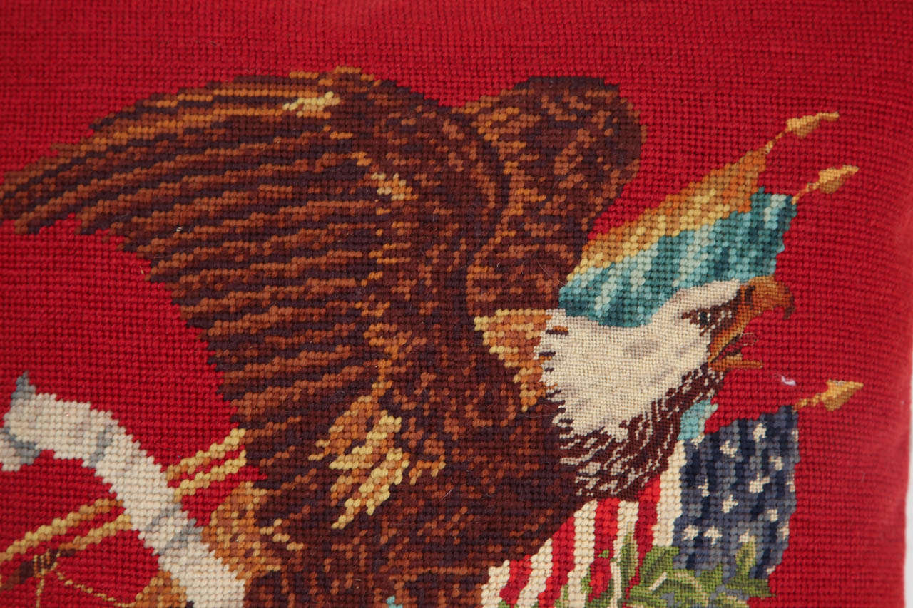 Vintage Eagle Needlepoint PIllow 2