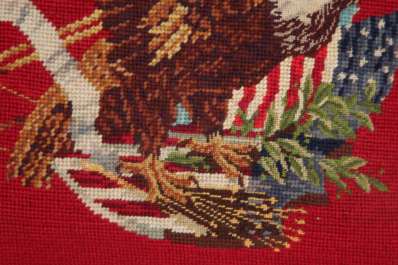 American Vintage Eagle Needlepoint PIllow