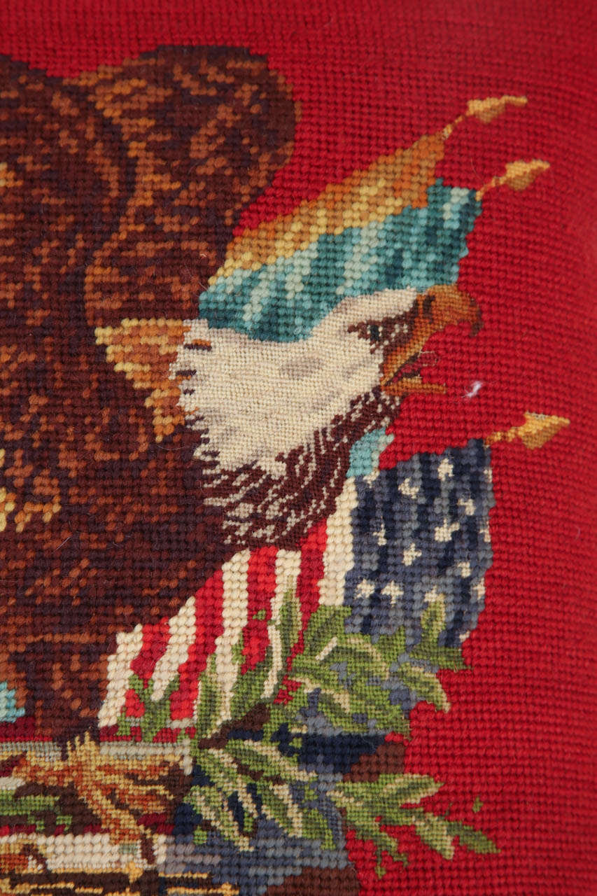 Vintage Eagle Needlepoint PIllow 1