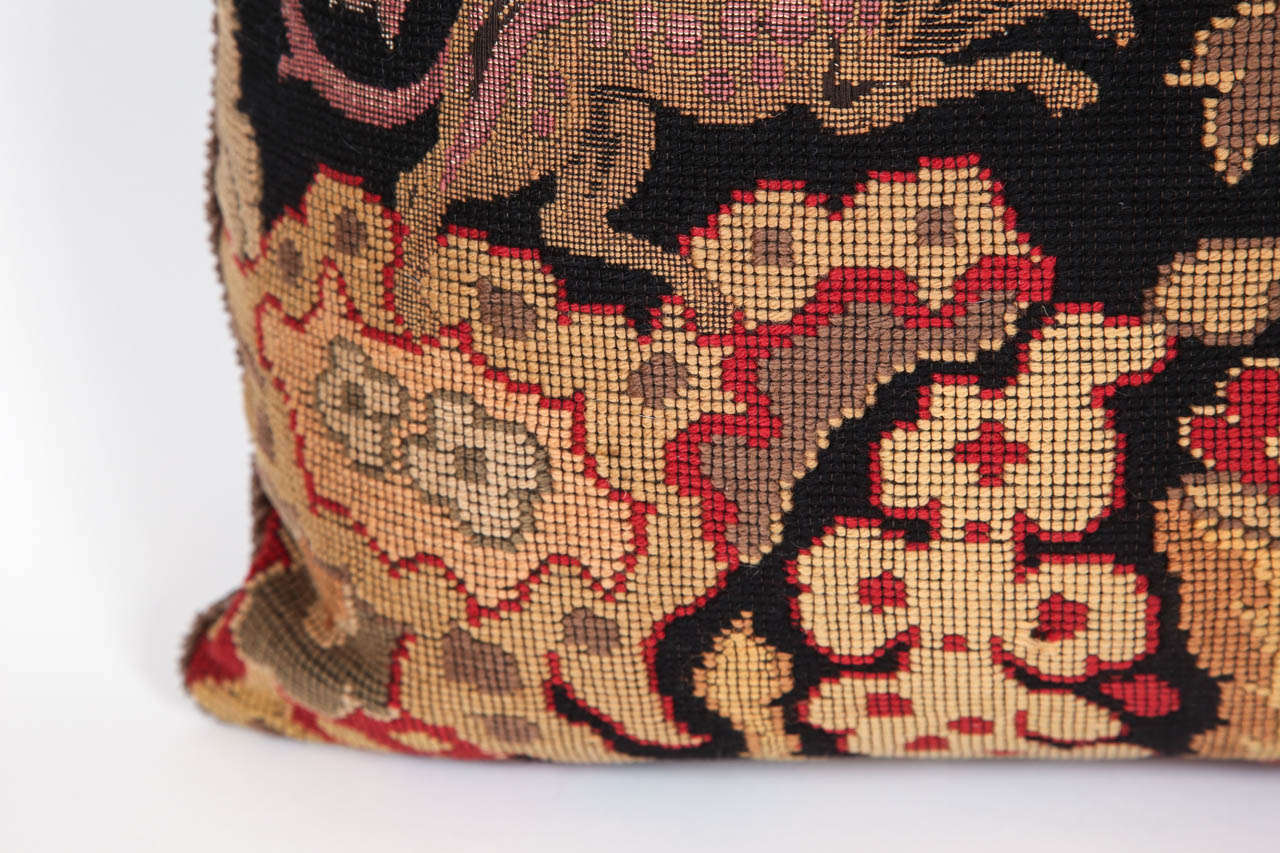 Custom Vintage Needlepoint Pillow at 1stdibs