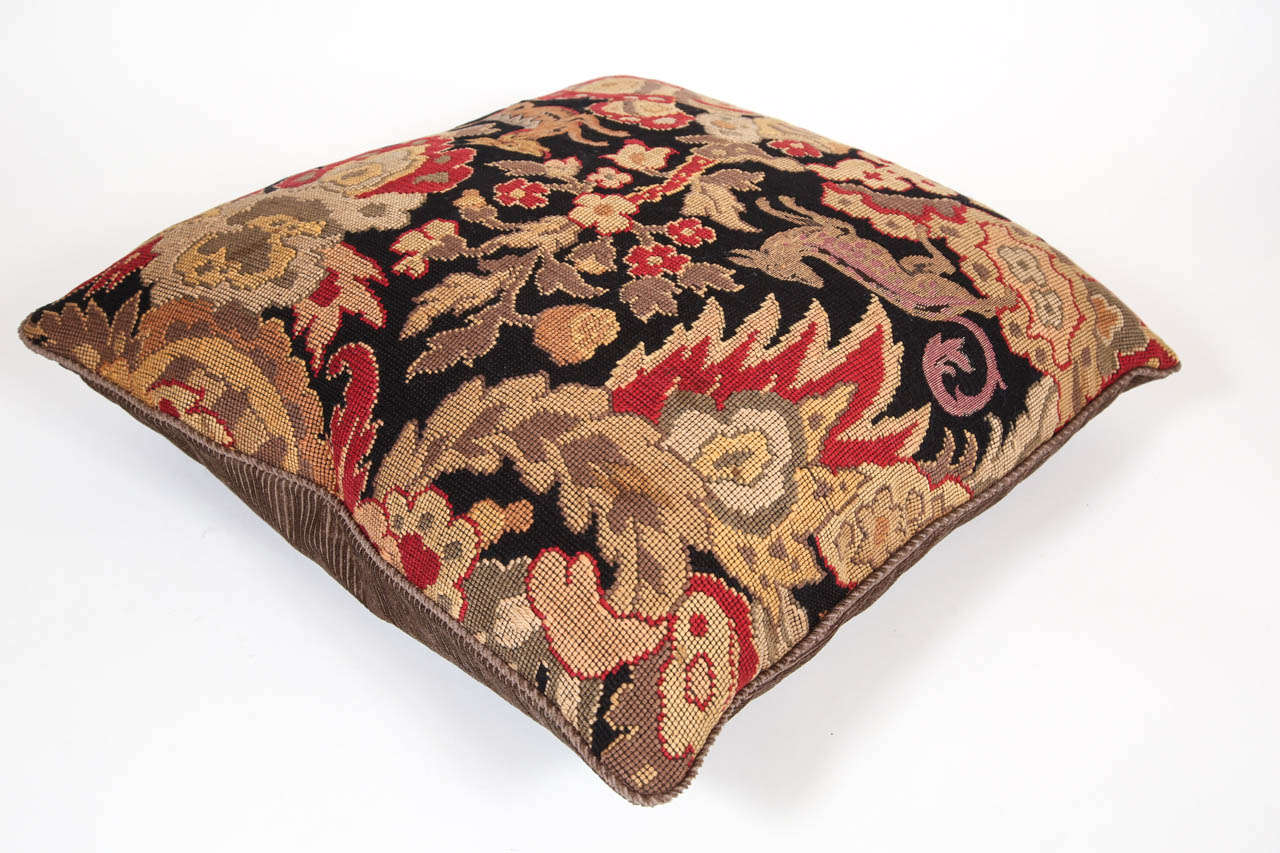 Custom Vintage Needlepoint Pillow at 1stdibs