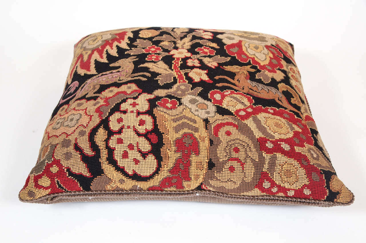 Custom Vintage Needlepoint Pillow at 1stdibs