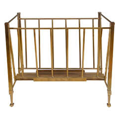 Maison Jansen Attributed Brass Magazine Rack circa 1970