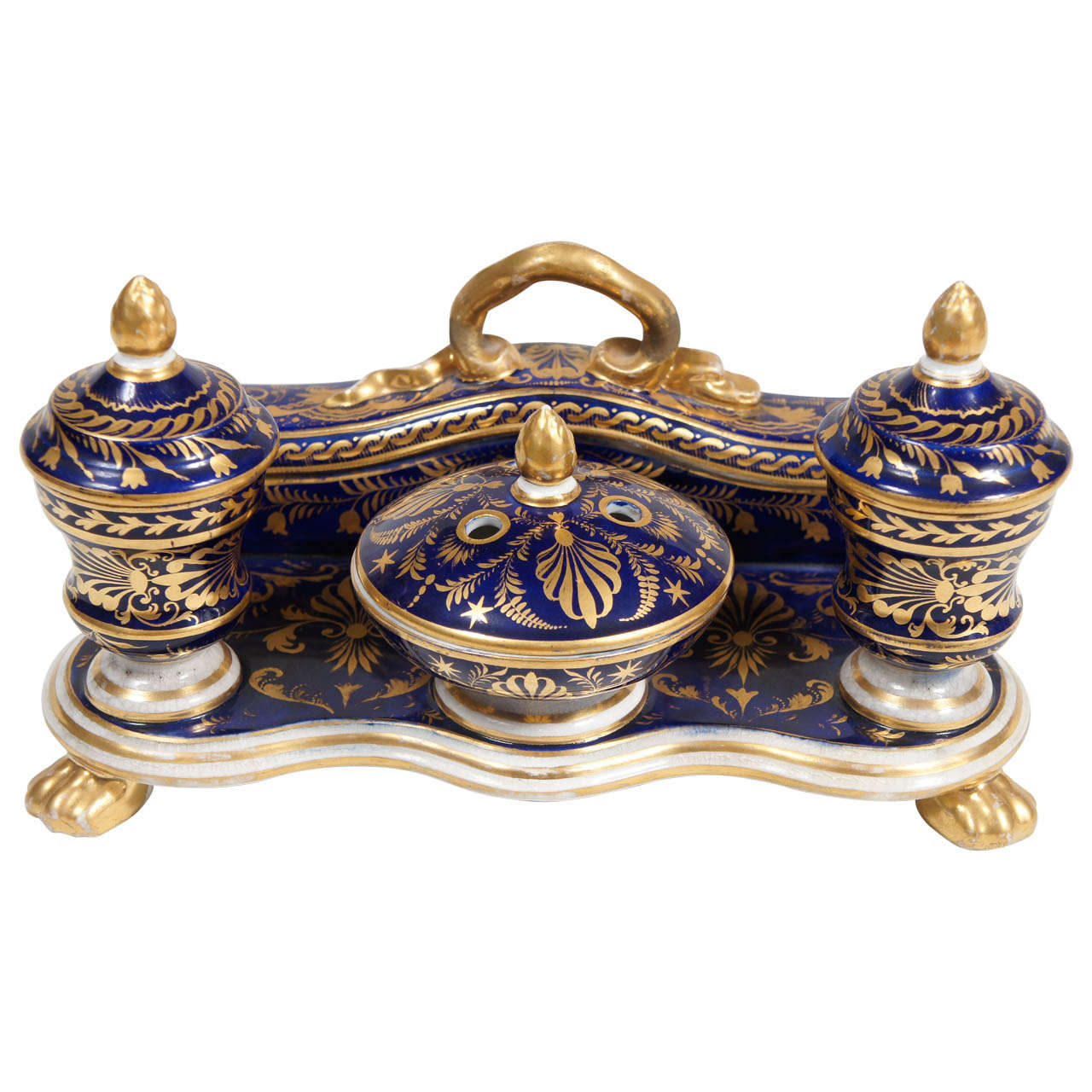 Royal Crown Derby Porcelain Inkwell For Sale