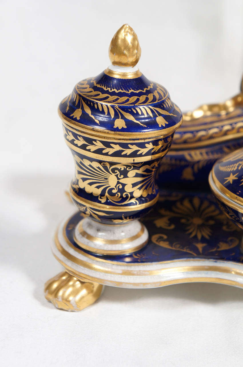 Royal Crown Derby Porcelain Inkwell In Good Condition For Sale In Hudson, NY