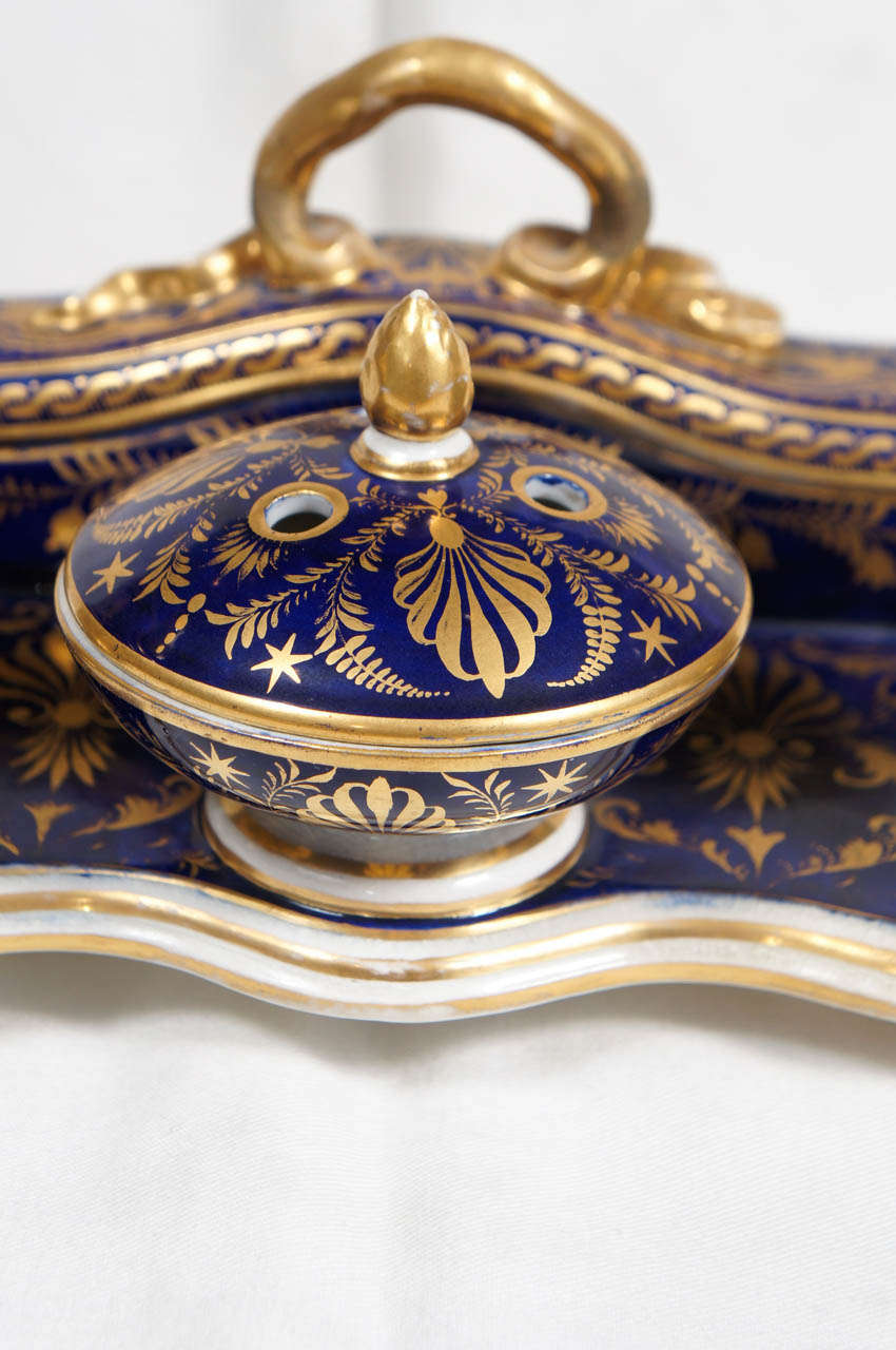 20th Century Royal Crown Derby Porcelain Inkwell For Sale