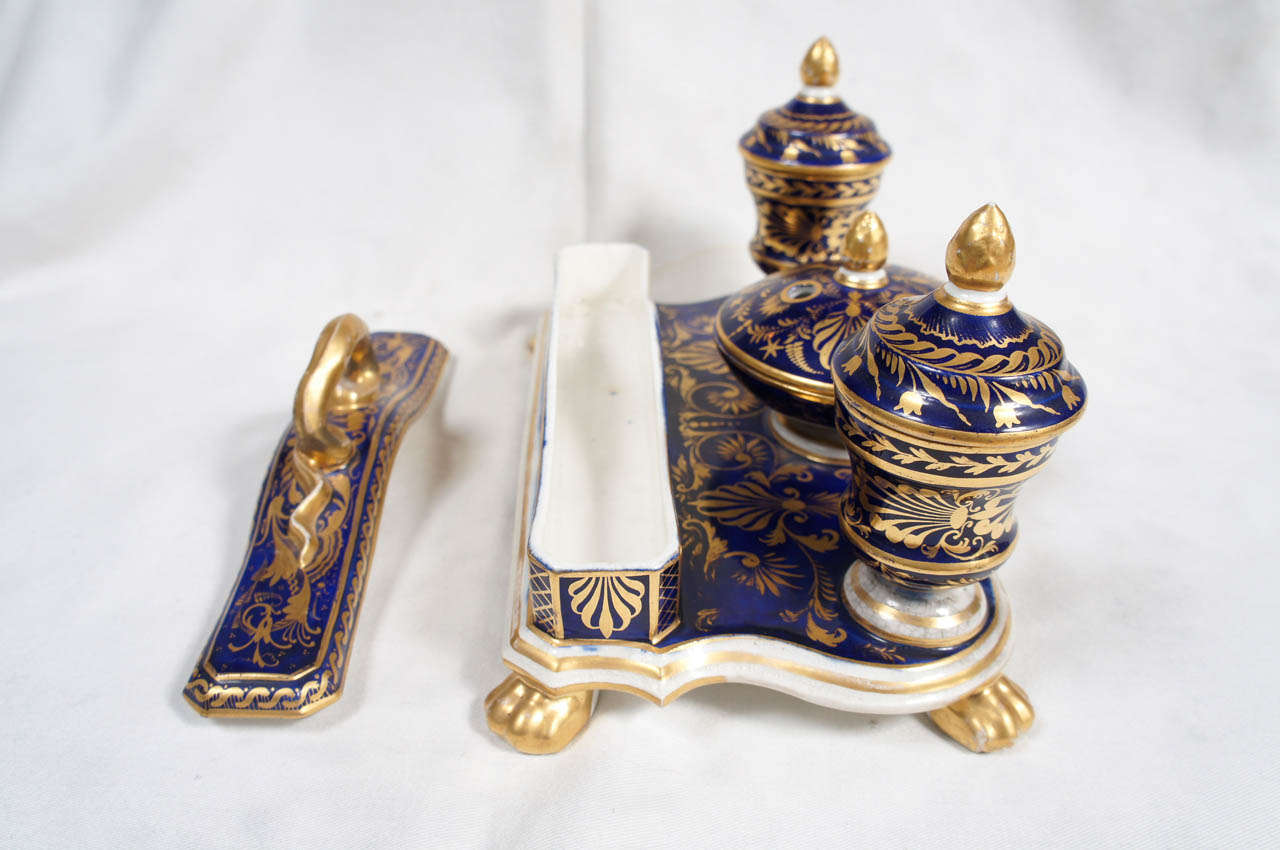 Royal Crown Derby Porcelain Inkwell For Sale 2