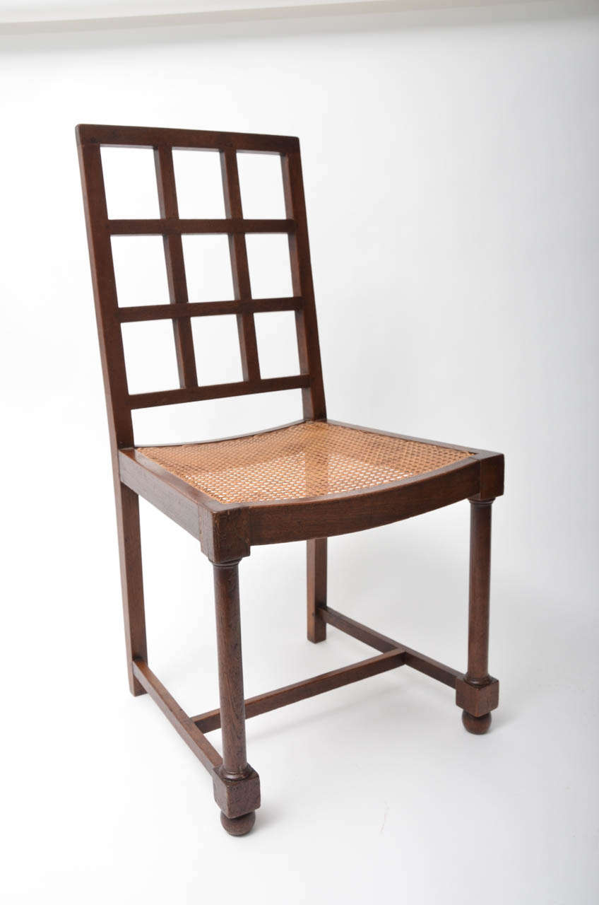 Pair of Teak Side Chairs with Caned Seats Attributed to Heal & Co.
