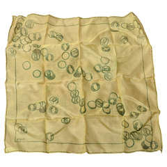 Retro Vera Naumann Silk Scarf with Lincoln One- Cent pattern & real 1953 Pennies