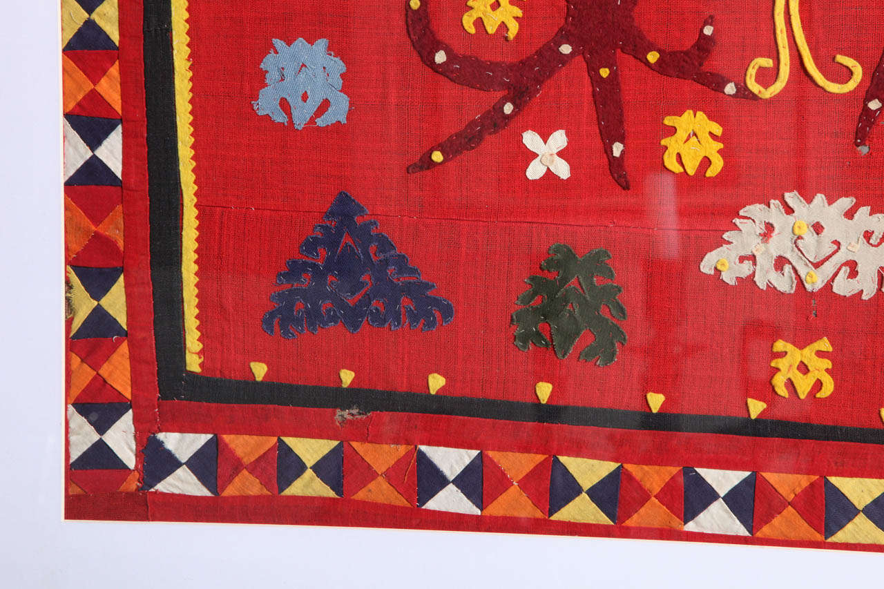 20th Century Lampung Fabric, Framed