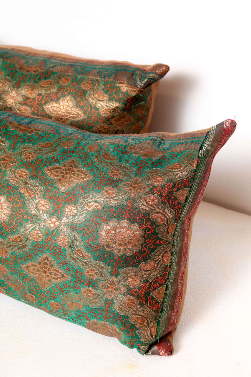 Embroidered Silk Pillow For Sale at 1stDibs