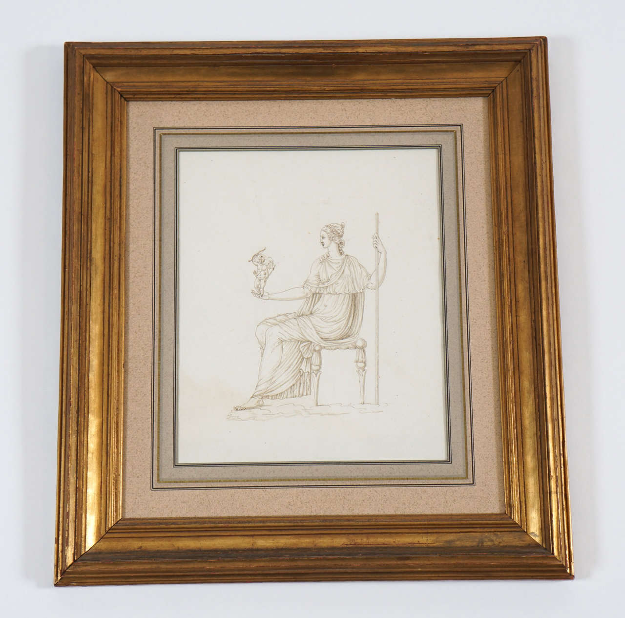 Drawing of Venus Holding Cupid, Italy, circa 1780