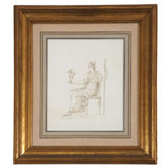 Unusual Ink Drawing of Venus holding Cupid, Italy, circa 1780 5