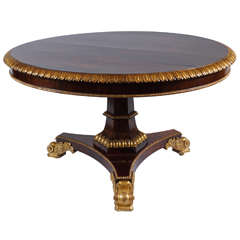 Exceptionnelle table centrale en palissandre doré à l'or fin:: Gillows:: vers 1825