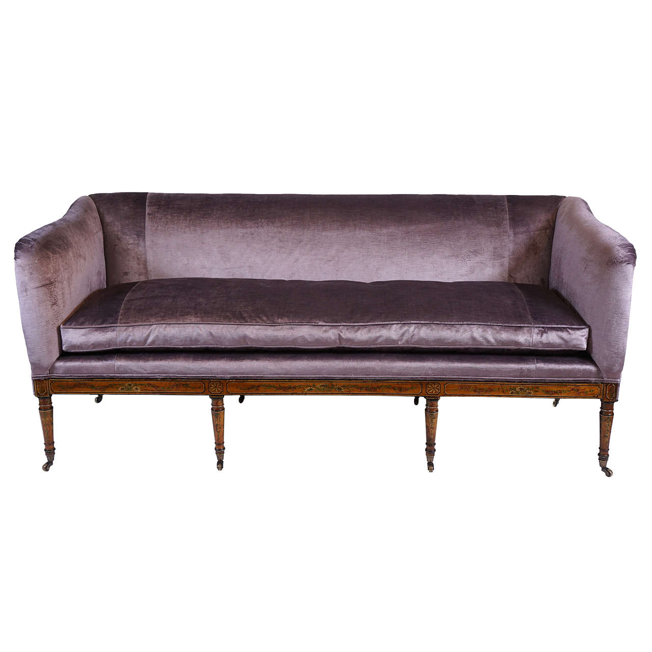 Rare III Sheraton Style Satinwood Sofa, England, circa 1795 For