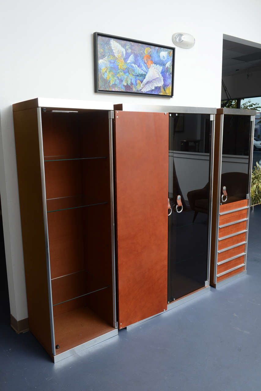 Italian Midcentury Guido Faleschini Set of Cabinets Retailed by Hermès 1