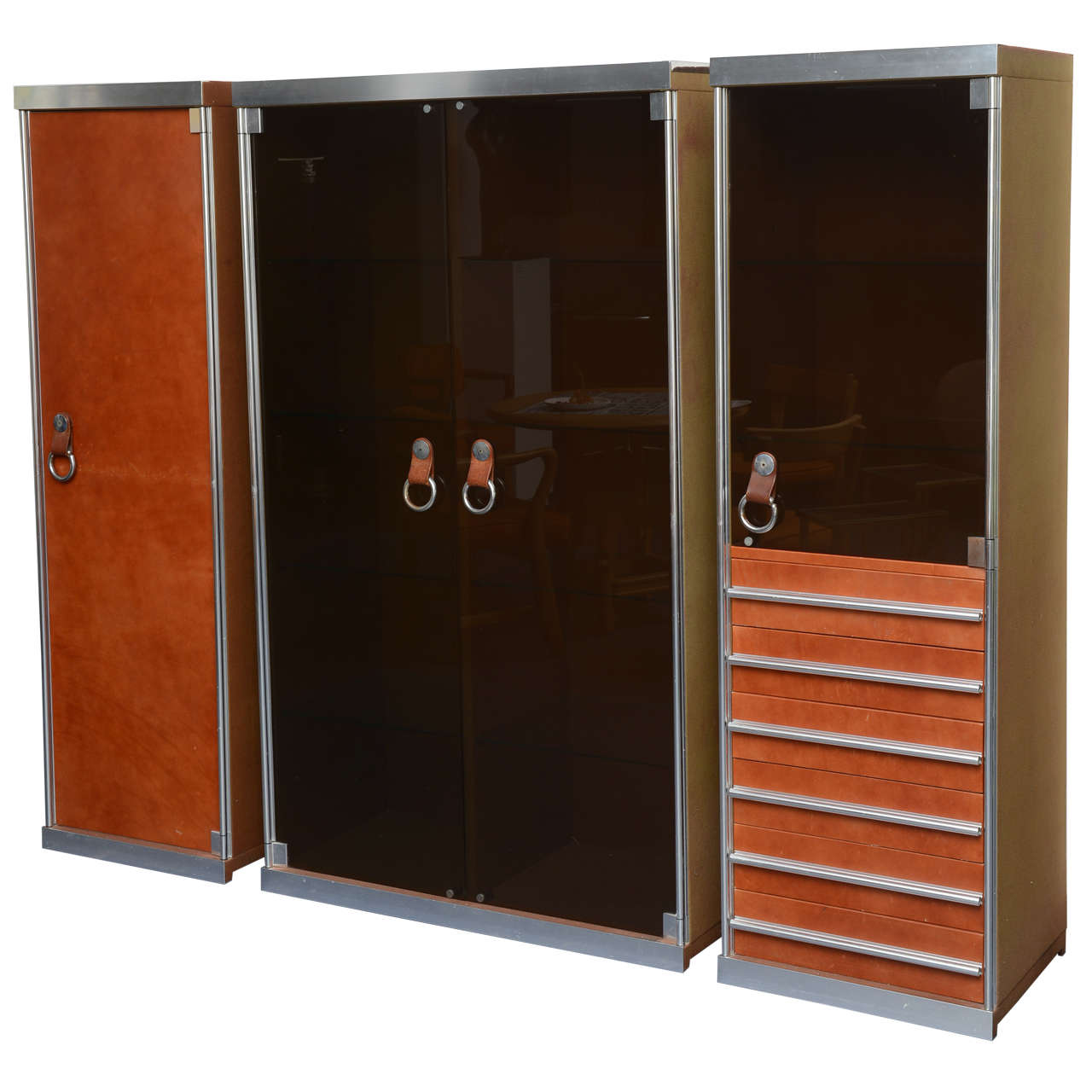 Italian Midcentury Guido Faleschini Set of Cabinets Retailed by Hermès