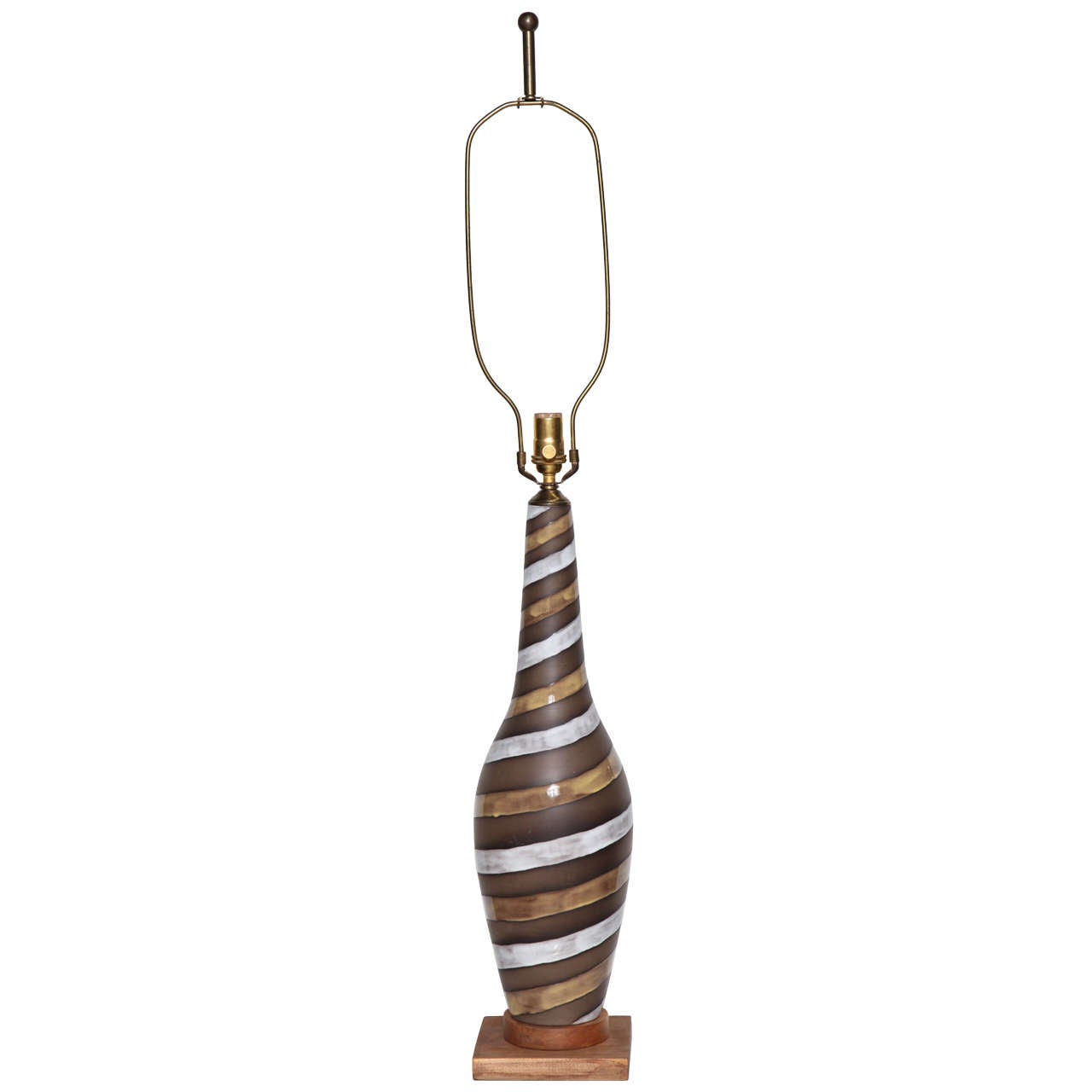 Sostanziosa lampada da tavolo in ceramica Ingrid Atterberg for Upsala Ekeby Spiral Design
