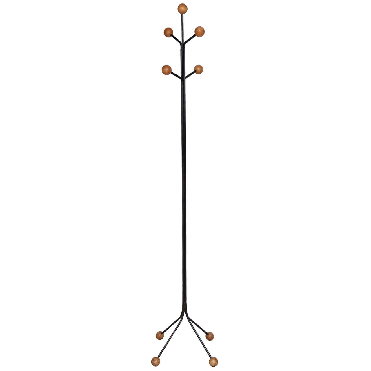 1950's Atomic Wrought Iron Coat Rack at 1stdibs