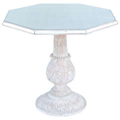Italian Table with Mirrored Top on Painted Pedestal Base