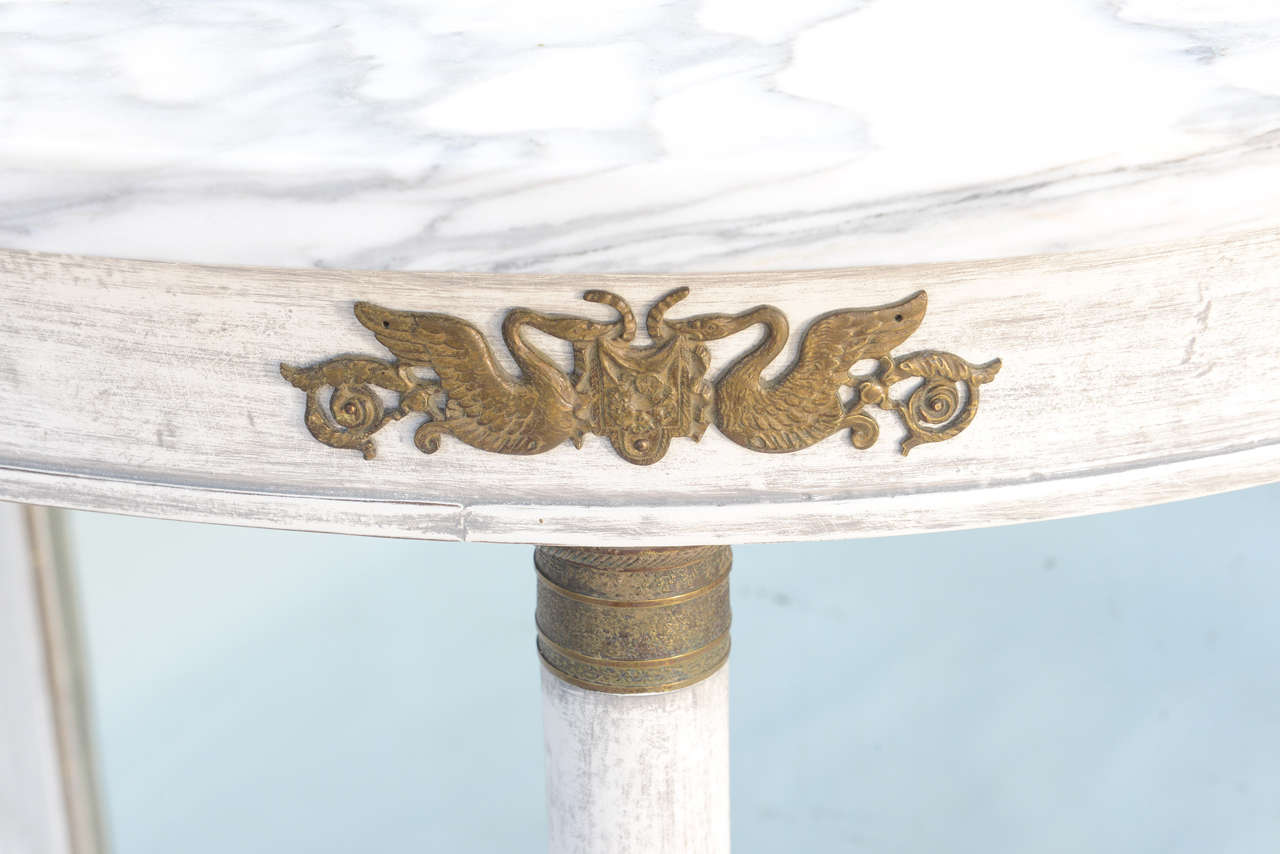 Painted Empire Demilune Pier Table In Excellent Condition For Sale In West Palm Beach, FL