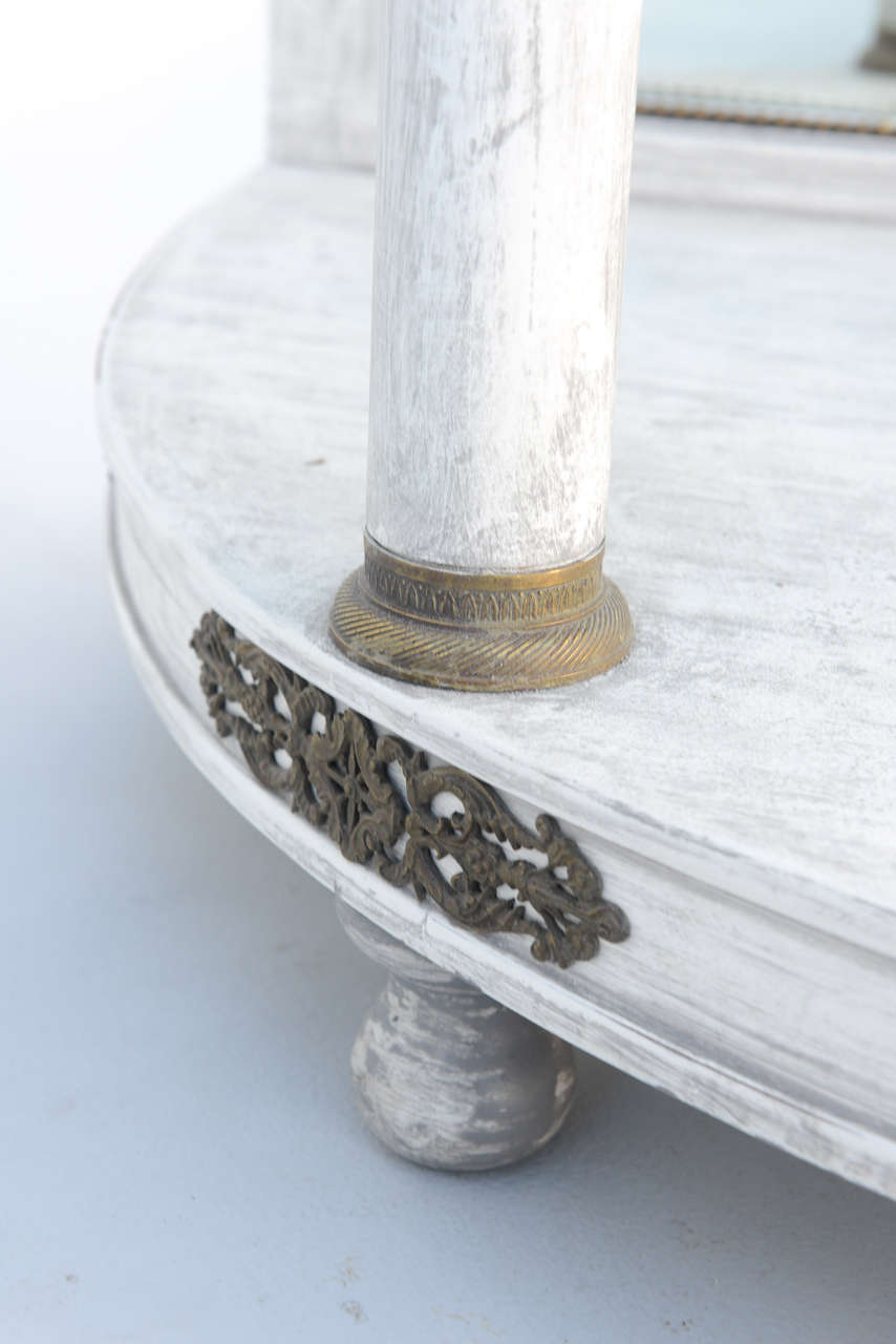 Carrara Marble Painted Empire Demilune Pier Table For Sale