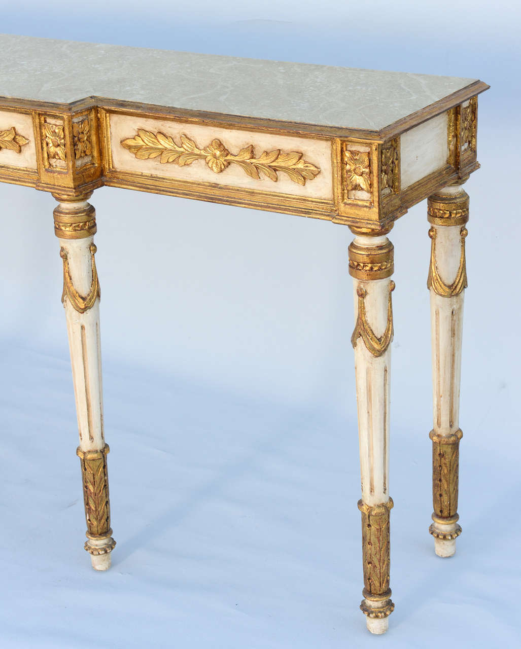Italian Long and Narrow Painted Louis XVI Style Console Table