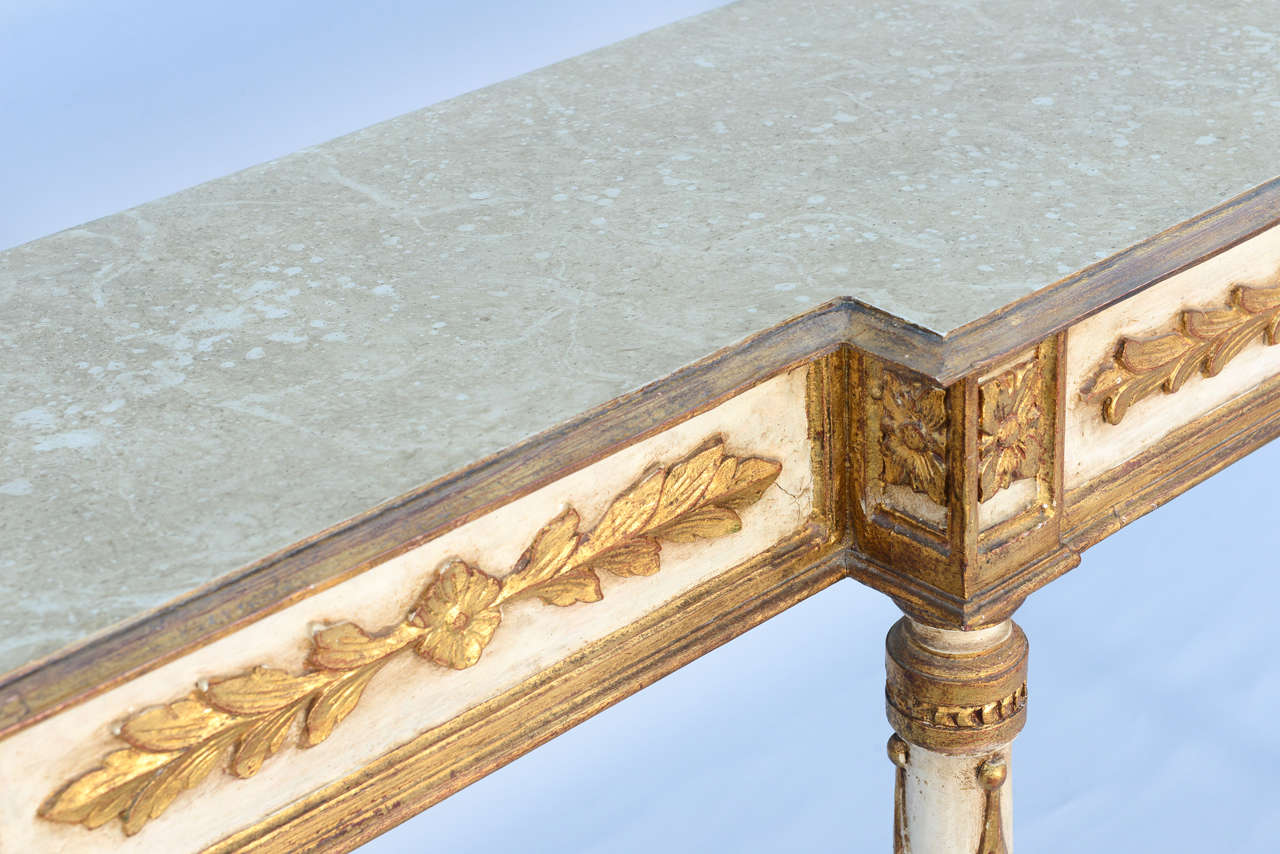 Long and Narrow Painted Louis XVI Style Console Table 2