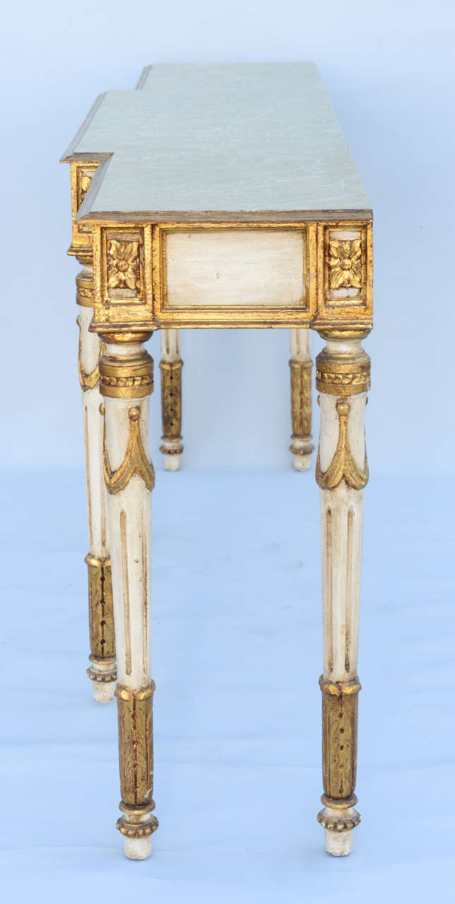 Long and Narrow Painted Louis XVI Style Console Table 4
