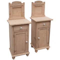 Antique Pair of Pine Nightstands