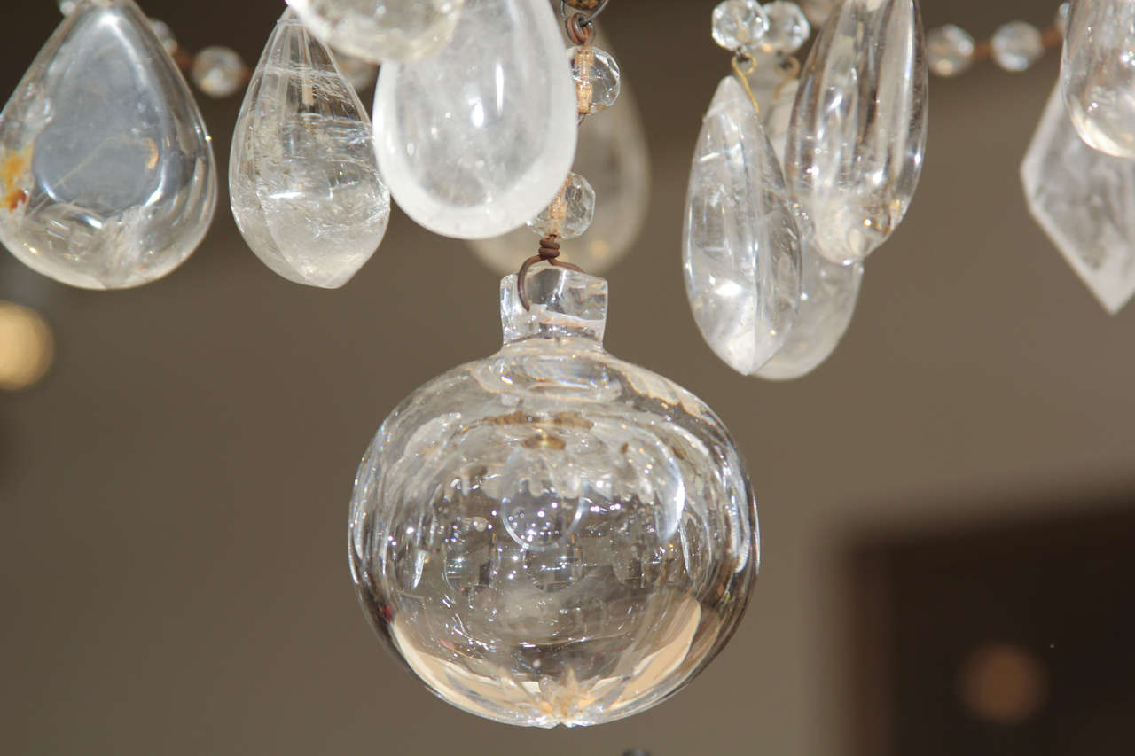 European French Rock Crystal Chandelier For Sale